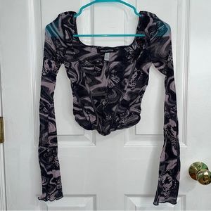 SOLD ELSEWHERE Long sleeve urban mesh crop top